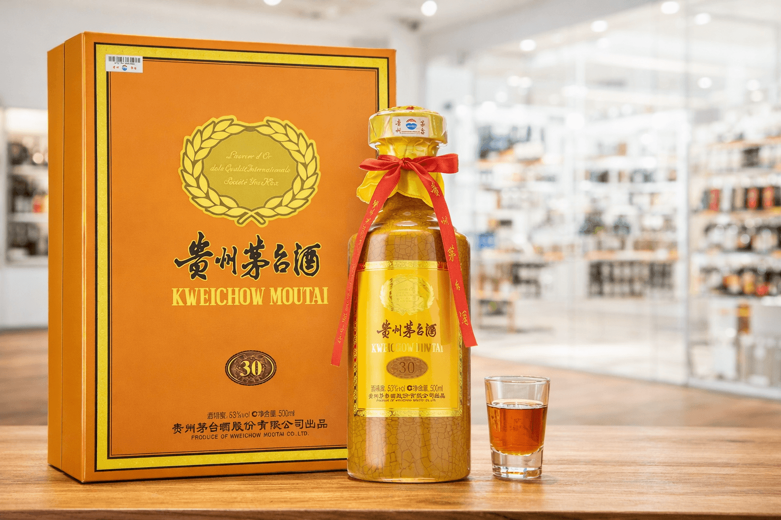 Multiple Kweichow Moutai and Chinese baijiu bottles lined up showing different aroma types and premium brand options