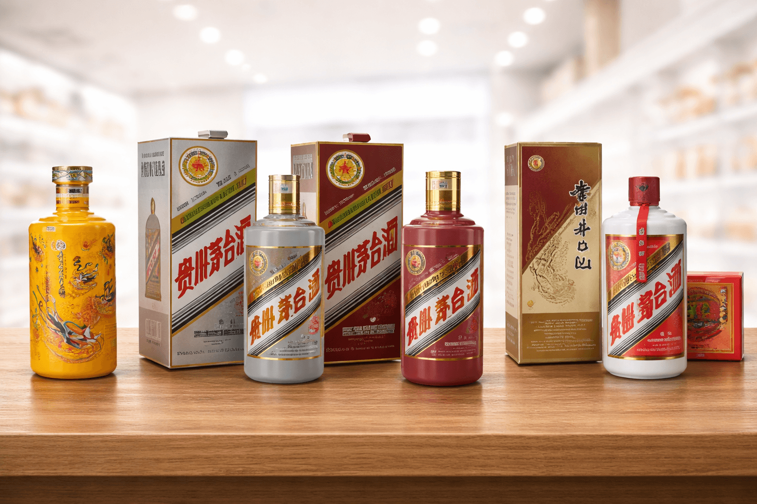 Japanese sake bottles with traditional labels displayed outdoors representing good sake for beginners and premium selections