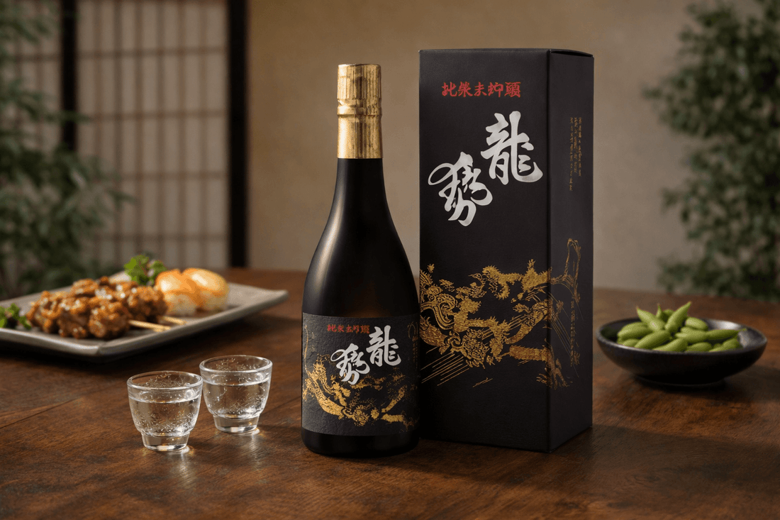 Elegant sake bottle on table representing how to drink sake for beginners with proper serving and temperature techniques