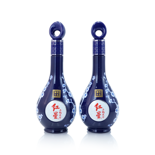 Beijing Red Star - Blue Flower Er Guo Tou 15Yrs Chinese Baijiu 1L(500ml X 2) 北京红星 蓝花十五年陈二锅头