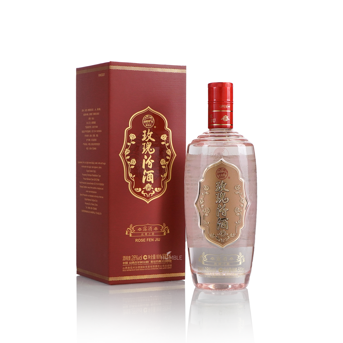 Fen Chiew - Silk Road Rose 500ml 汾酒丝绸之路玫瑰汾酒– Humble Wine