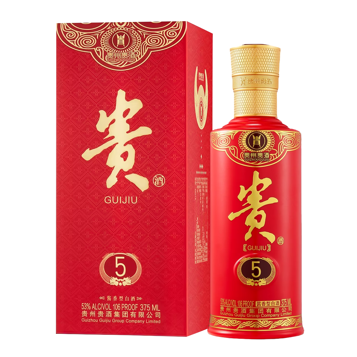 Guizhou Gui Jiu Chinese Baijiu 5 Years 375ml 贵州贵酒五年