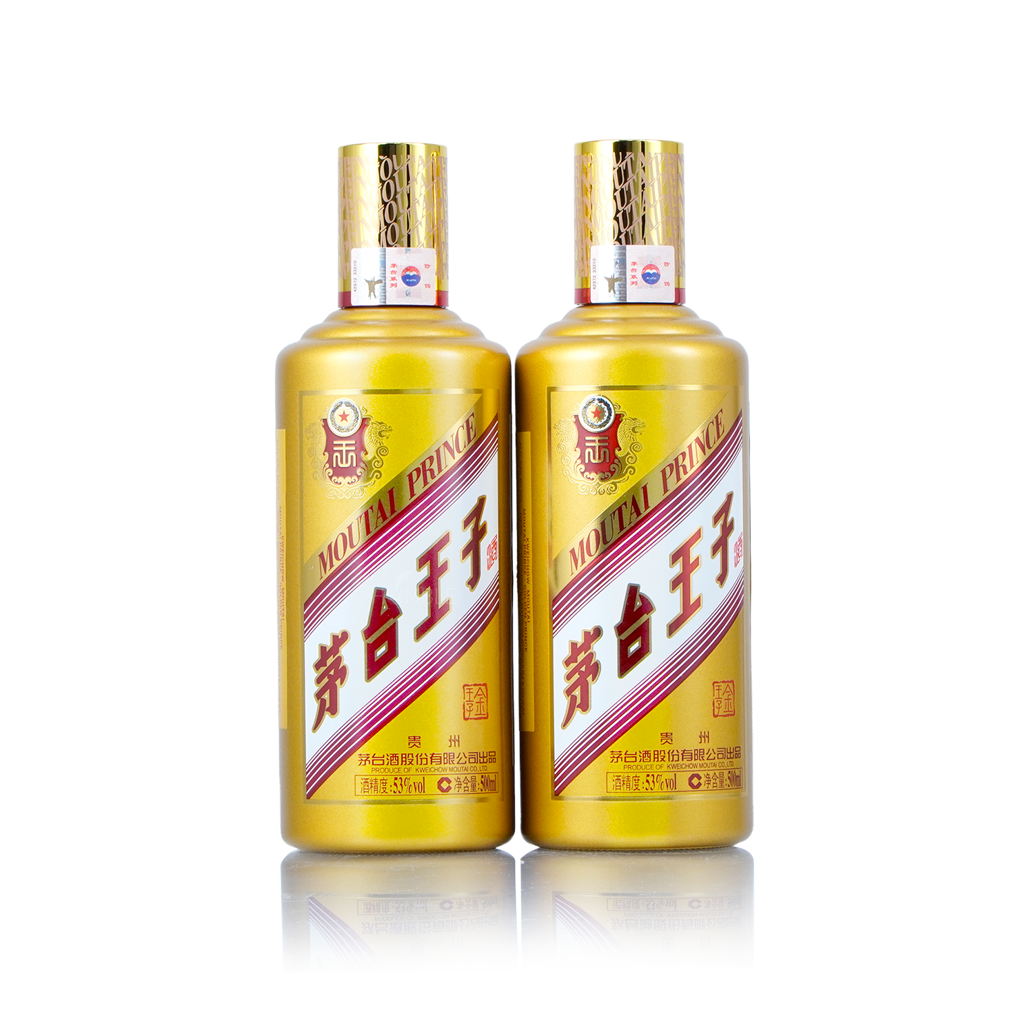 Kweichow Moutai - Golden Prince Chinese Baijiu (Twin Pack) 500ml X 2 贵州茅台金王子酒