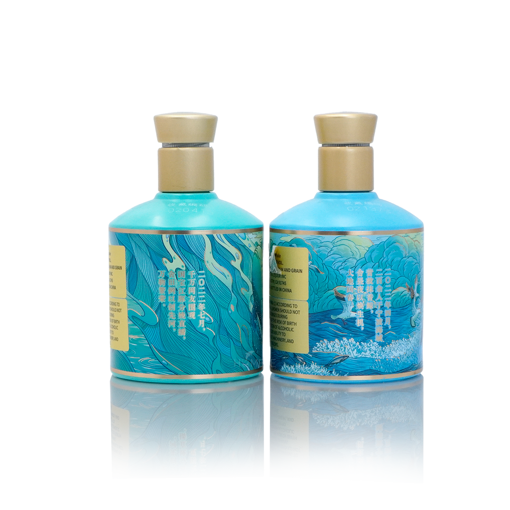Shede Sperm Whale & Finless Porpoise Chinese Baijiu Gift Set 375ml*2 舍得江河万象限量版白酒