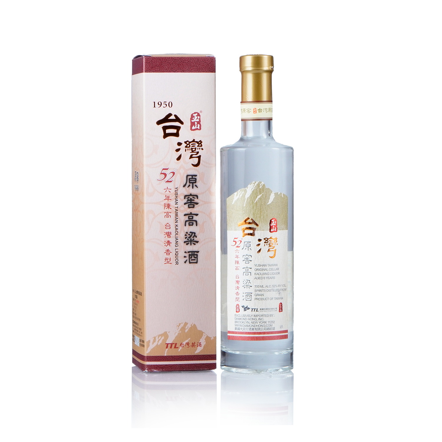 Taiwan Kaoliang Liquor - Yushan Original Cellar Kaoliang Liquor 6Yrs 700ml 台湾玉山原窖六年陈高粱酒
