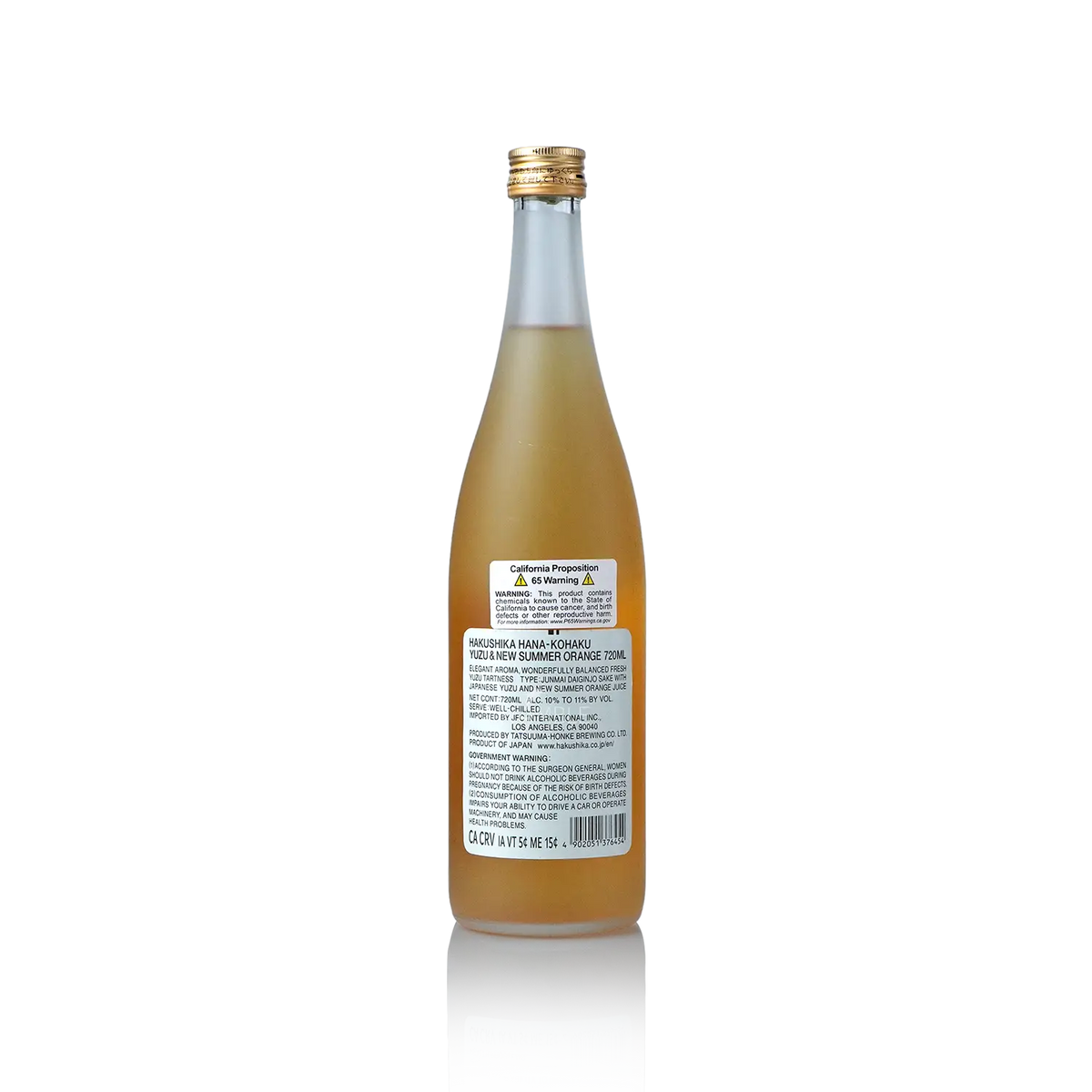 Hakushika - Hanakohaku Junmai Daiginjo Yuzu 720ml 白鹿 花琥珀 柚子&日向夏 - Sake