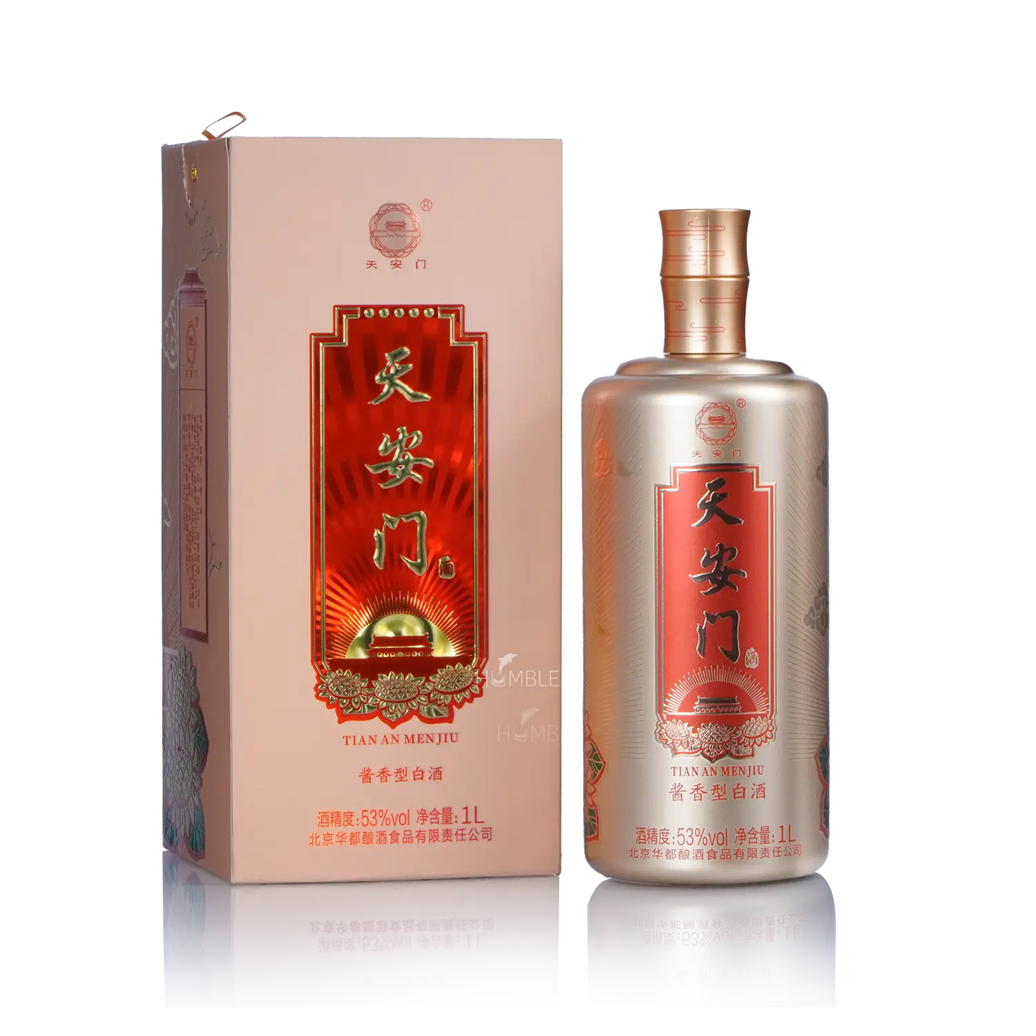 Hua Du Jin Cai Tian An Men Chinese Baijiu 1L 华都金彩天安门酒 - Baijiu