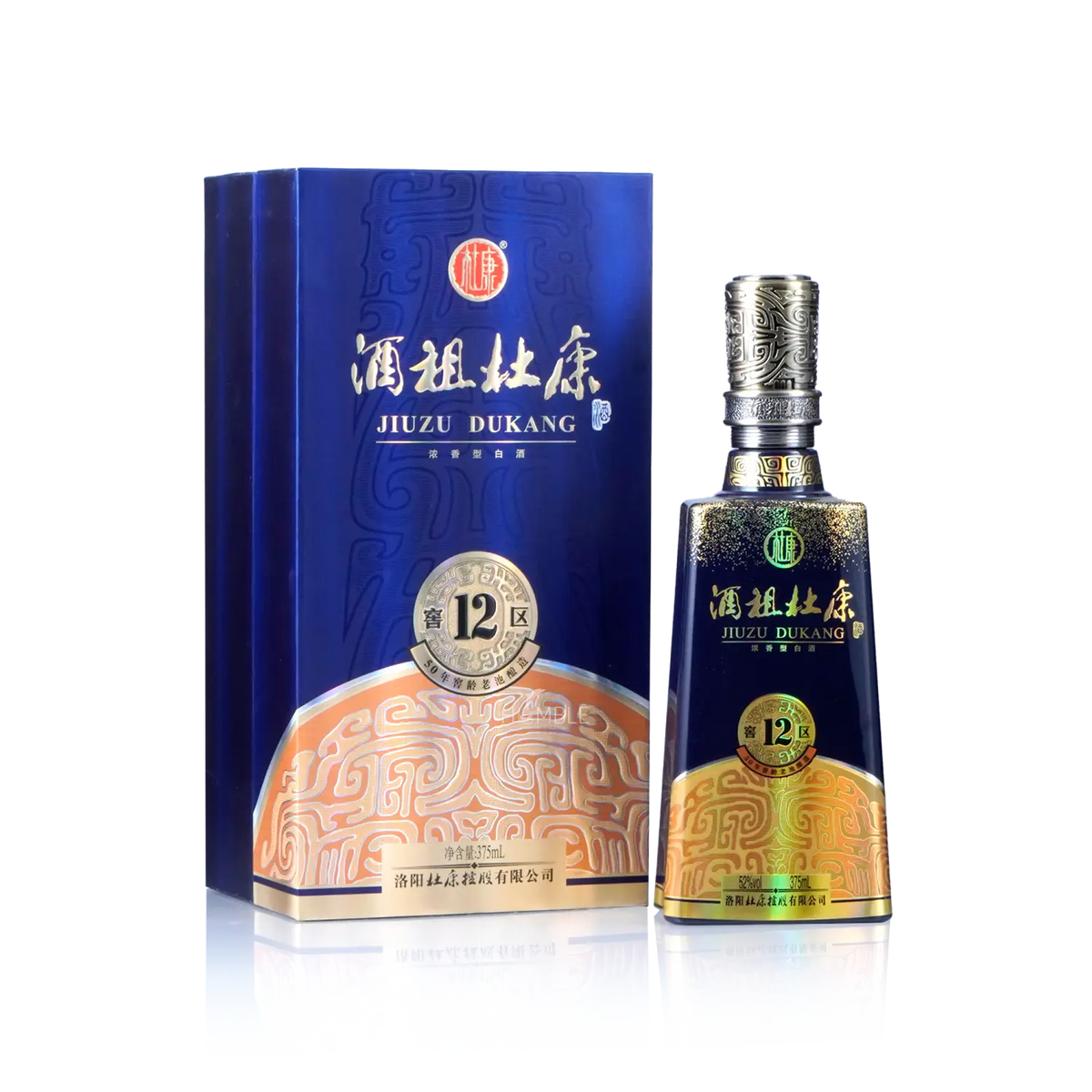 Jiuzu Dukang - 12 Cellar Blue 50 Years of Cellar Age Chinese Baijiu 375ml 酒祖杜康 十二区五十年窖龄 - Baijiu
