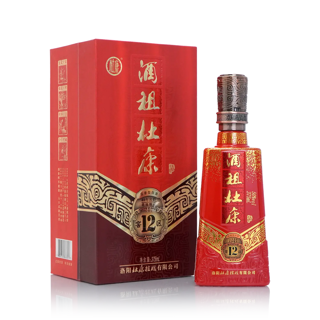 Jiuzu Dukang - 12 Cellar Red 40 Years of Cellar Age Chinese Baijiu 375ml 酒祖杜康 十二区四十年窖龄 - Baijiu
