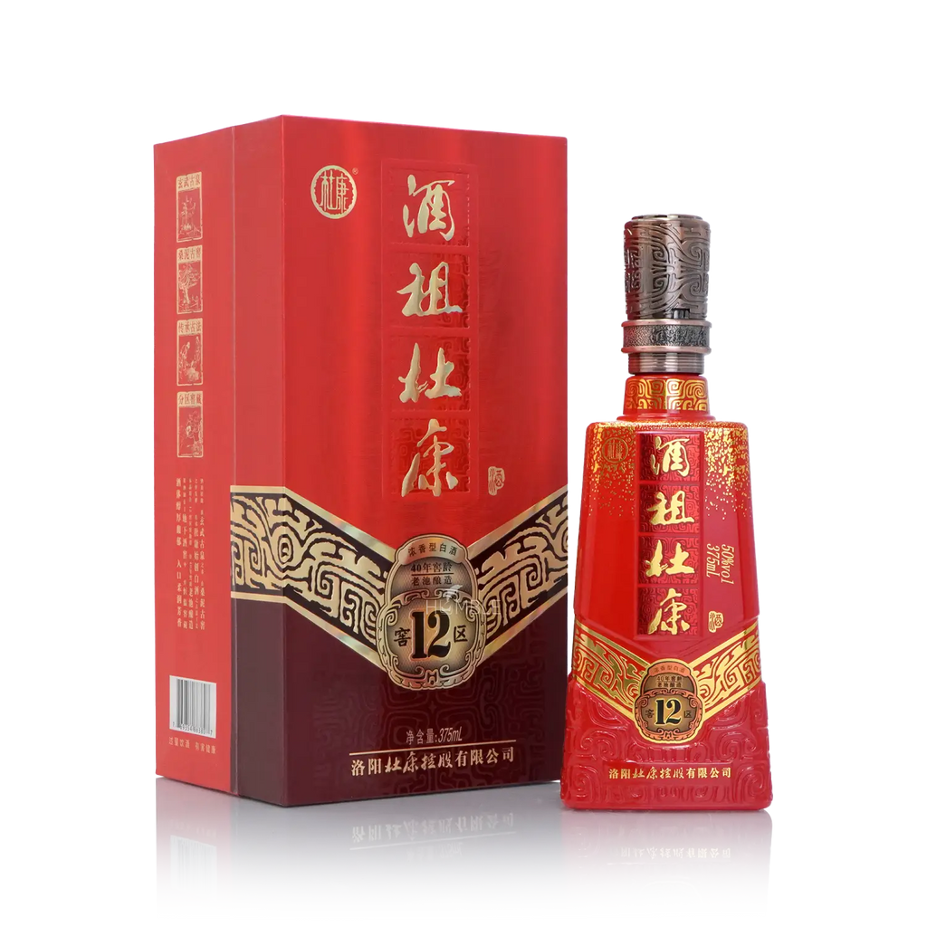 Jiuzu Dukang - 12 Cellar Red 40 Years of Cellar Age Chinese Baijiu 375ml 酒祖杜康 十二区四十年窖龄 - Baijiu