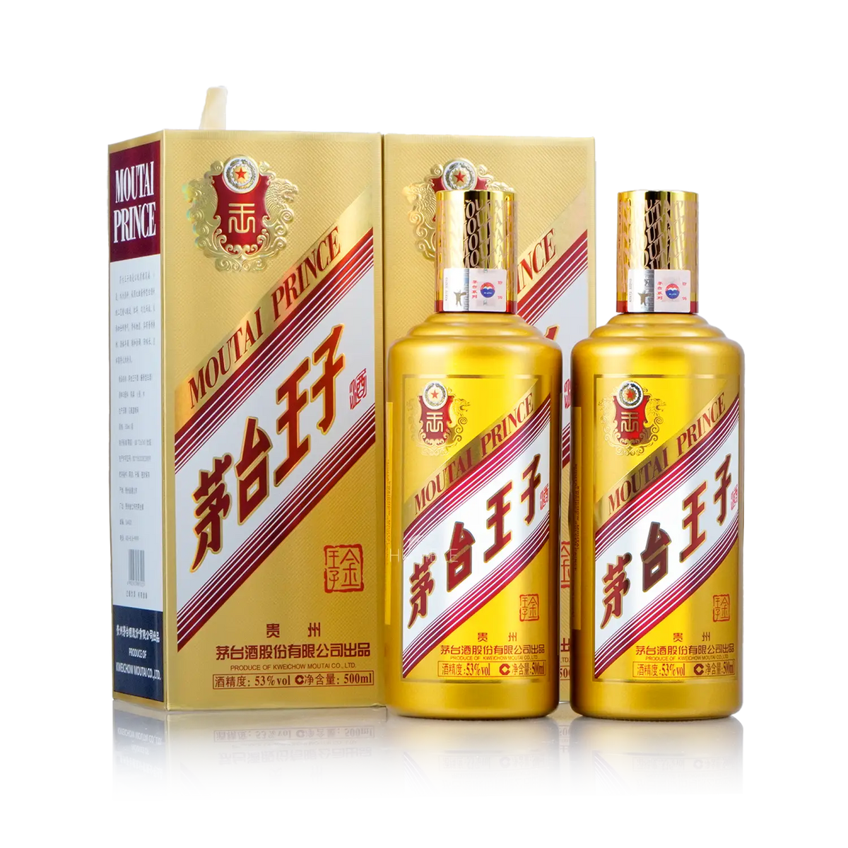 Kweichow Moutai - Golden Prince Chinese Baijiu (Twin Pack) 500ml X 2 贵州茅台 金王子酒 - Baijiu