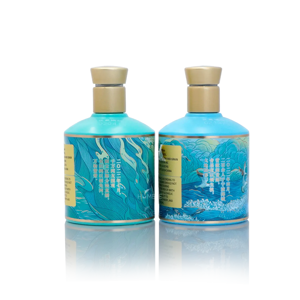 Shede Sperm Whale & Finless Porpoise Chinese Baijiu Gift Set 375ml*2 舍得江河万象限量版白酒 - Baijiu
