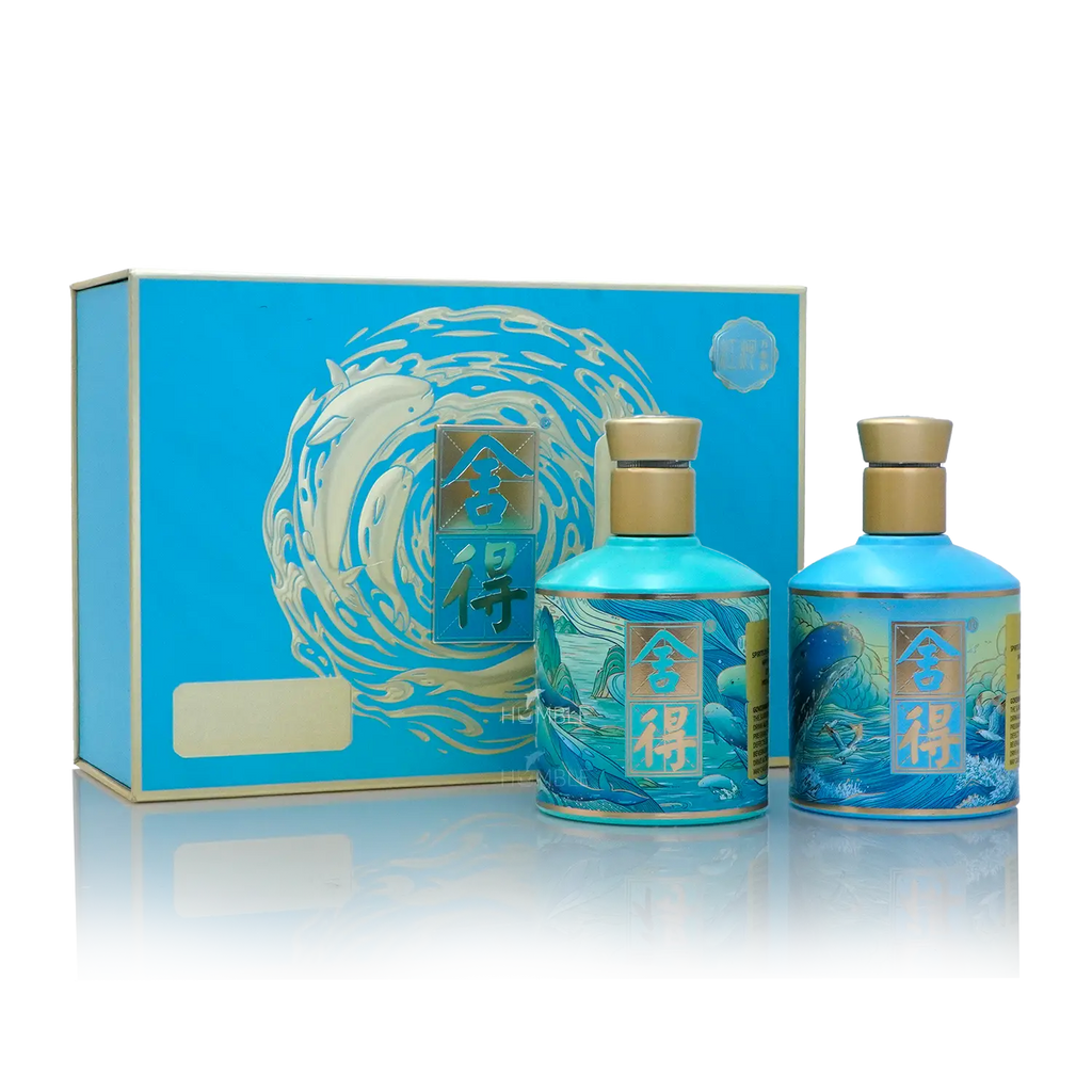 Shede Sperm Whale & Finless Porpoise Chinese Baijiu Gift Set 375ml*2 舍得江河万象限量版白酒 - Baijiu