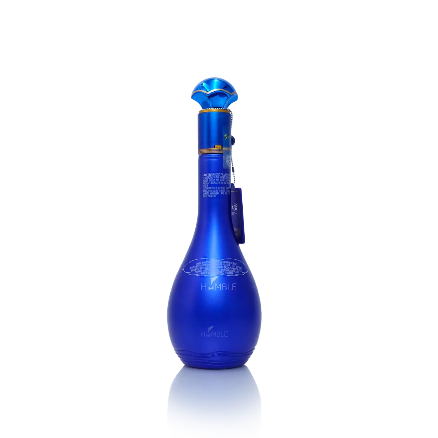 Blue elegant bottle of Yang He Meng Zhi Lan Dream Blue M6+ Chinese Baijiu 375ml with traditional craftsmanship design