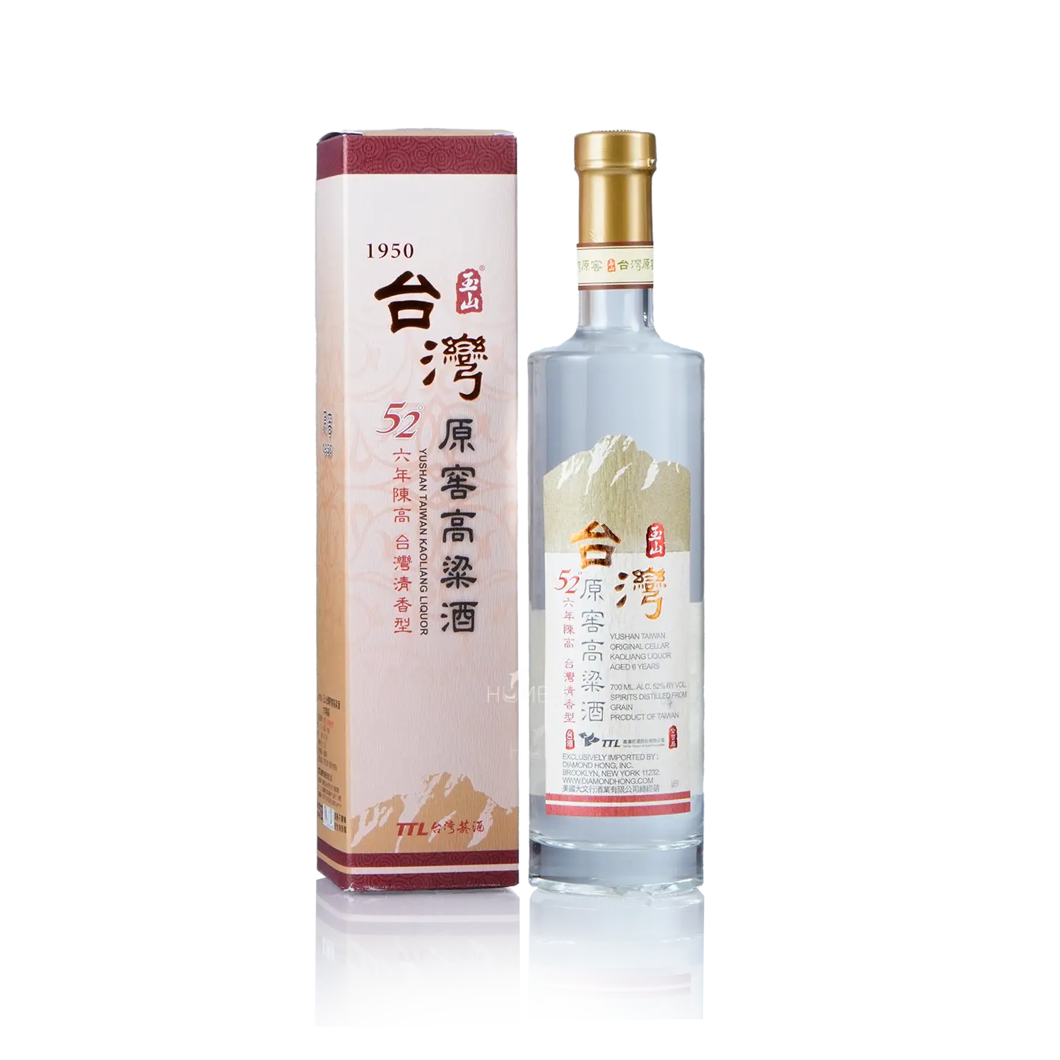 Yushan - Taiwan Original Cellar Kaoliang Liquor 6Yrs 700ml 玉山台湾原窖 六年陈高粱酒 - Baijiu